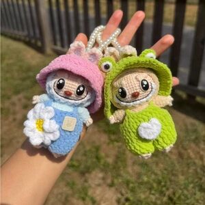Handmade Labubu with Changeable Outfit-Crochet Labubu Plush-Stuffed Animal Toy